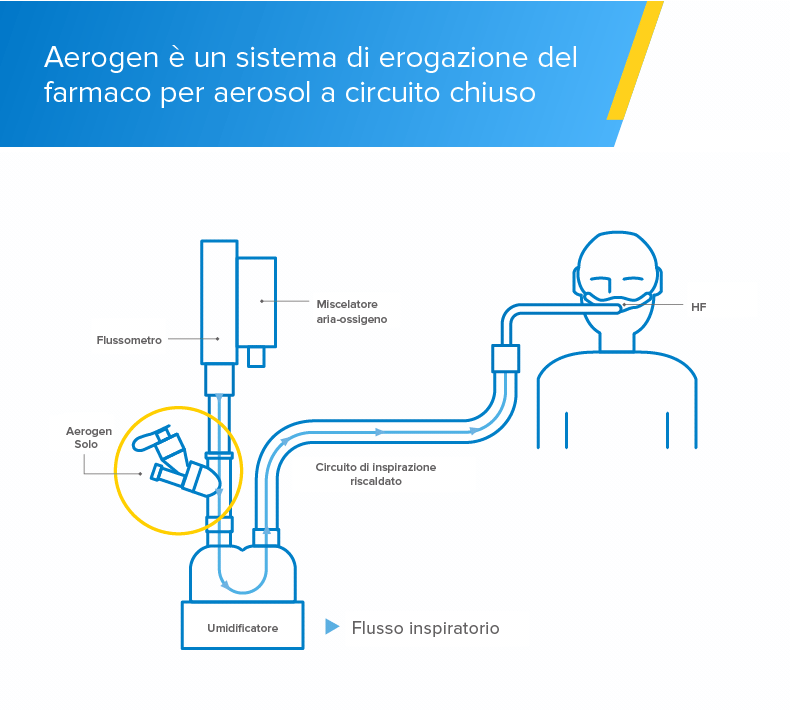 Alto flusso, erogazione di aerosol integrata